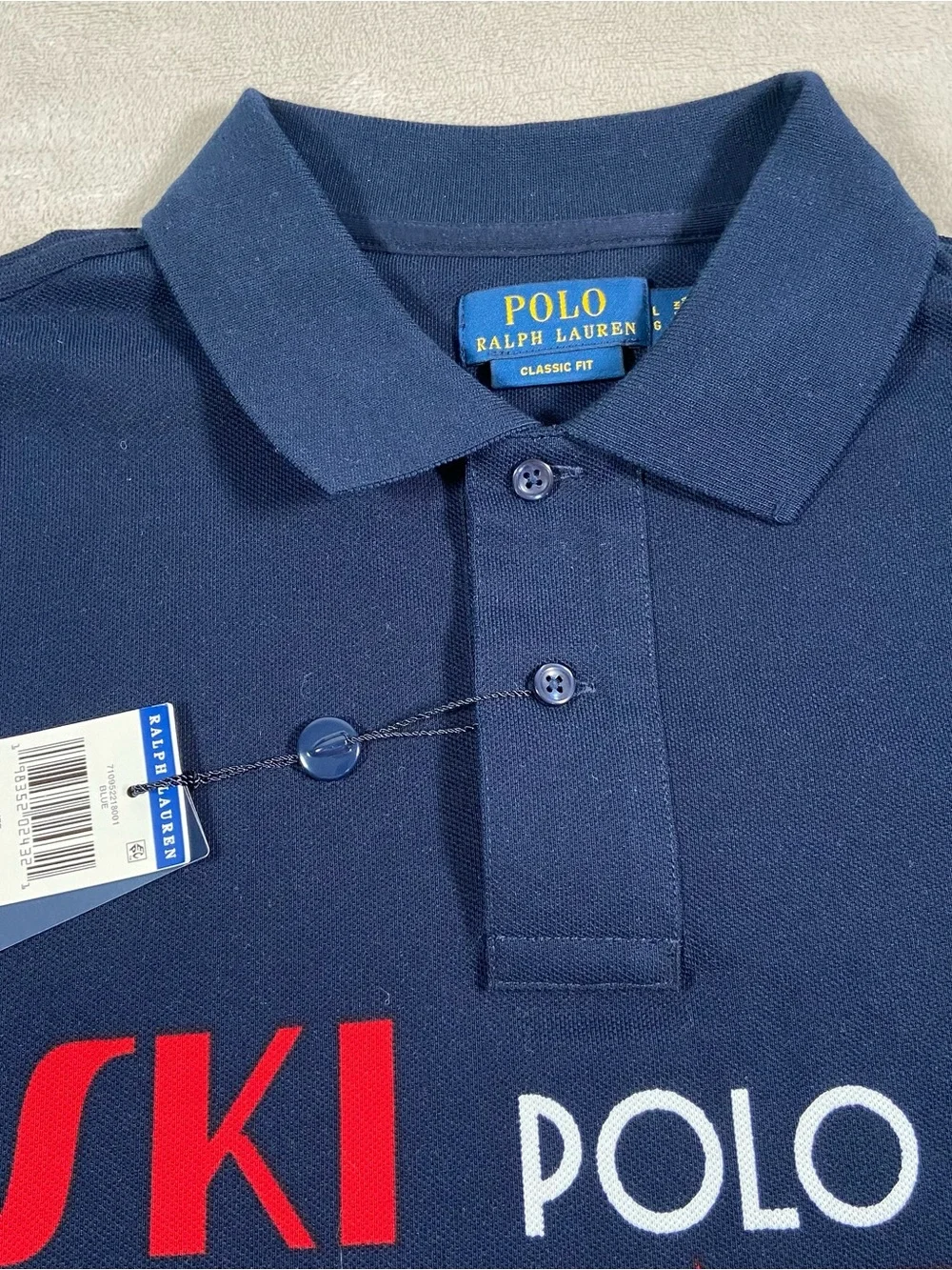 Ralph Lauren Navy Ski Tourney Graphic Polo
